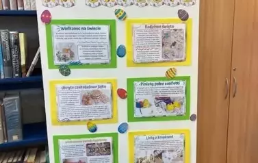 Warsztaty wielkanocne z klasami I-III w Gminnym Centrum Kulturalno-Bibliotecznym w Mikołajkach Pomorskich. 13